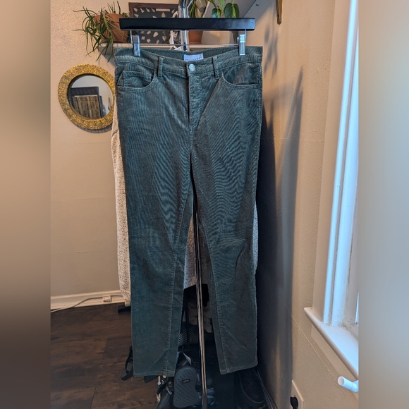 Set of Two Loft Skinny Tapered Leg Corduroy Pants; Brown and Olive - Sz. 28 - Picture 9 of 15